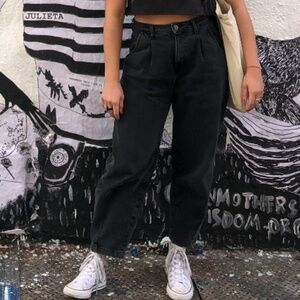 Zara Washed Black Denim Paperback Jeans